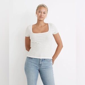 Madewell Ribbed Square-Neck Crop Top